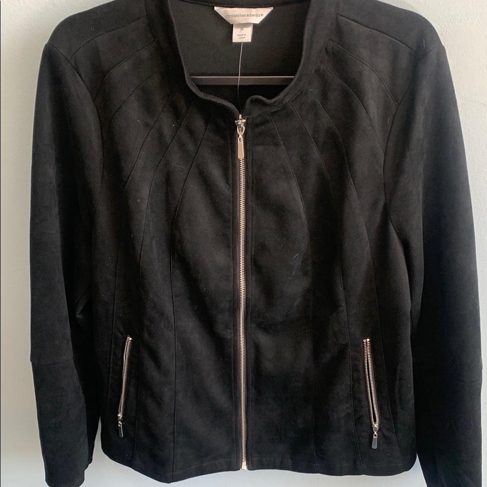 NWT Black Faux Suede Jacket